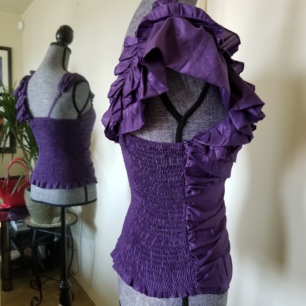 Purple Ruffled Top - Size Small - Picture 4 of 7